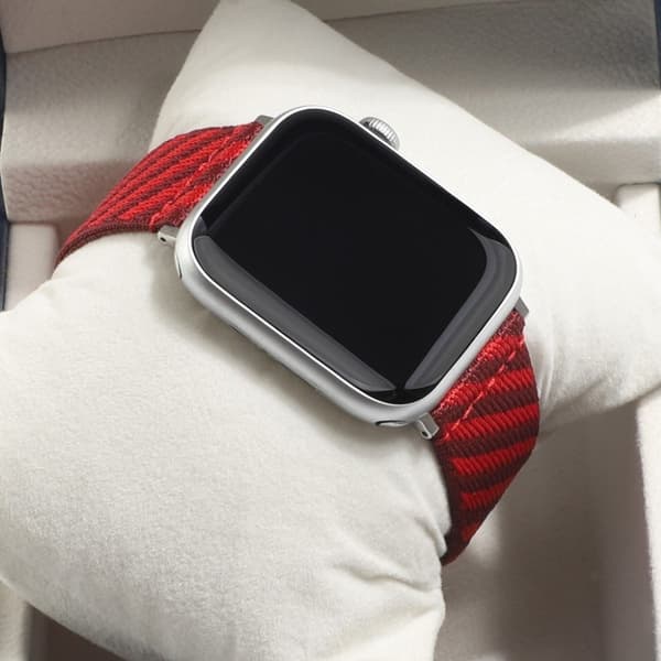Apple Watch 40 mm klockarmband i nylon med dubbla färger - Röd Röd
