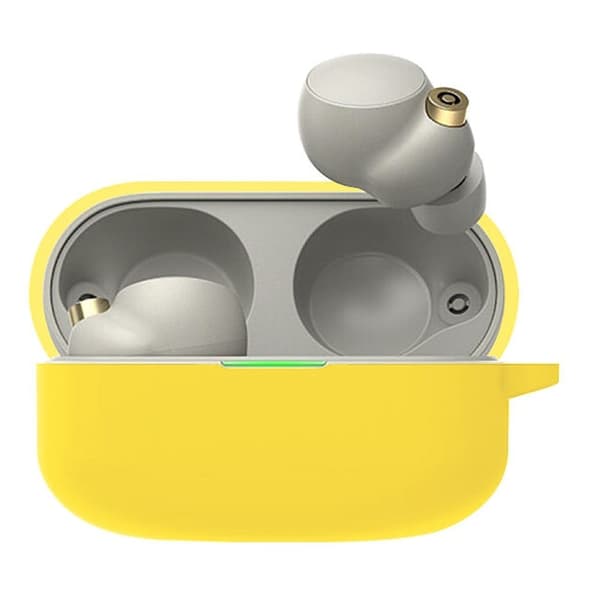 Sony WF-1000XM4 silikonikotelo karabiinilla - Keltainen Yellow