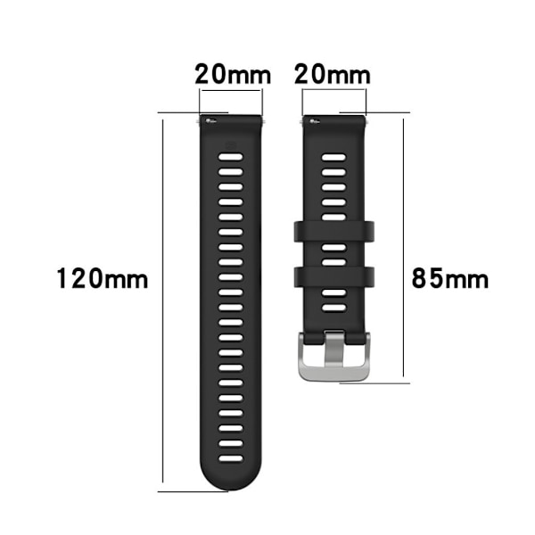 20 mm klockarmband i silikon med twillstruktur till Garmin Forerunner 158/55 - Marinblå Blå