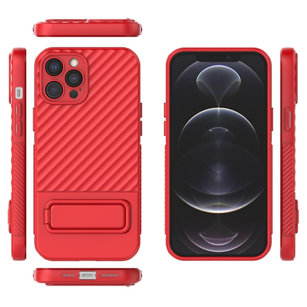 Kickstand Phone Cover iPhone 12 Pro Max , Phone Back Protector Anti-dust Flexible Case - Sort Red