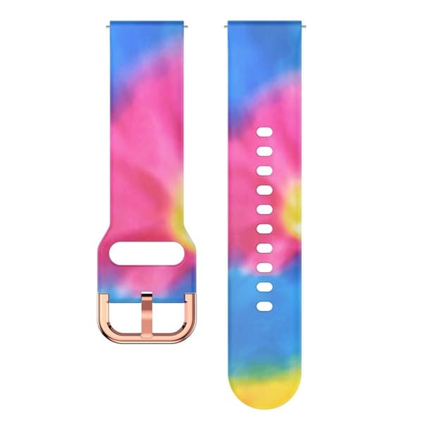 22 mm universal urrem i silikone med cool mønster - Tie-Dye Print Multicolor