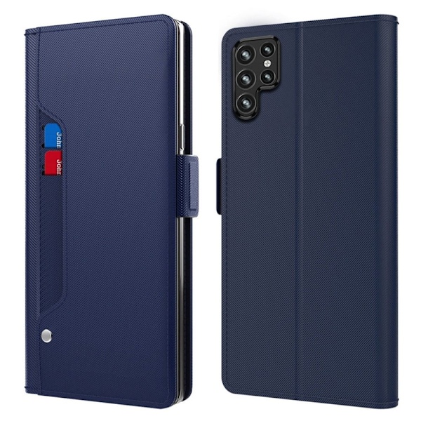 Phone Suojakotelo With Make-up Mirror And Slick Design For Samsung Galaxy S23 Ultra - Sininen Blue