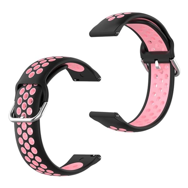 Samsung Galaxy Watch 3 (45mm) bi-farve silikone rem - sort / pink Black