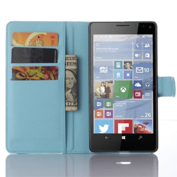 Jensen Microsoft Lumia 950 XL Läderfodral med Stativ - Blå Blå