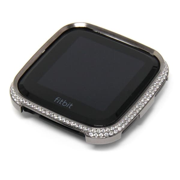 Fitbit Versa Kaksirivinen Tekojalokivi Alloy Kellon Kehys - Musta Black