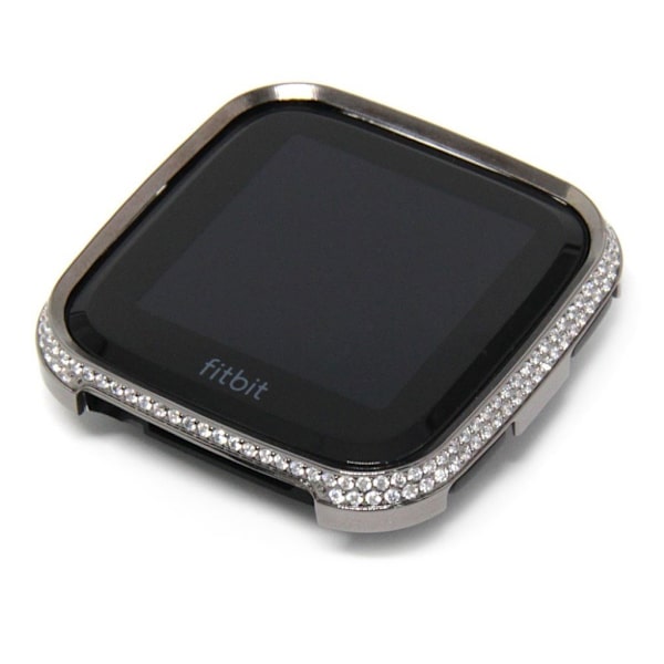 Fitbit Versa skyddsskal aluminiumlegering strasstenar - Svart Svart