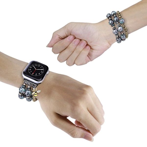 Apple Watch Series 8 (41mm) urrem i rosa perlestil - Blå Blue
