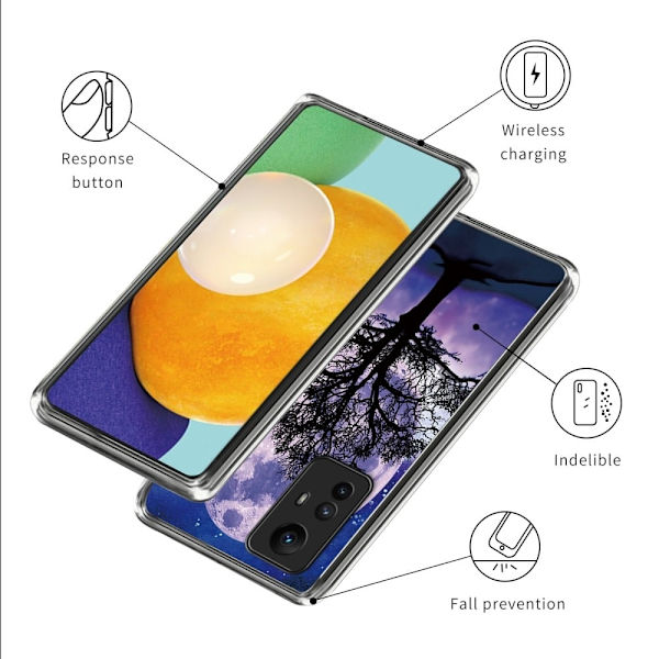 Deco Xiaomi Redmi Note 12S deksel - Tre Og Måne Purple