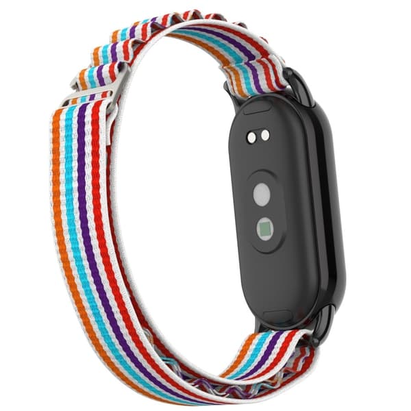 Xiaomi Smart Band 8 nylonhihna mustalla liittimellä - Värikäs Multicolor