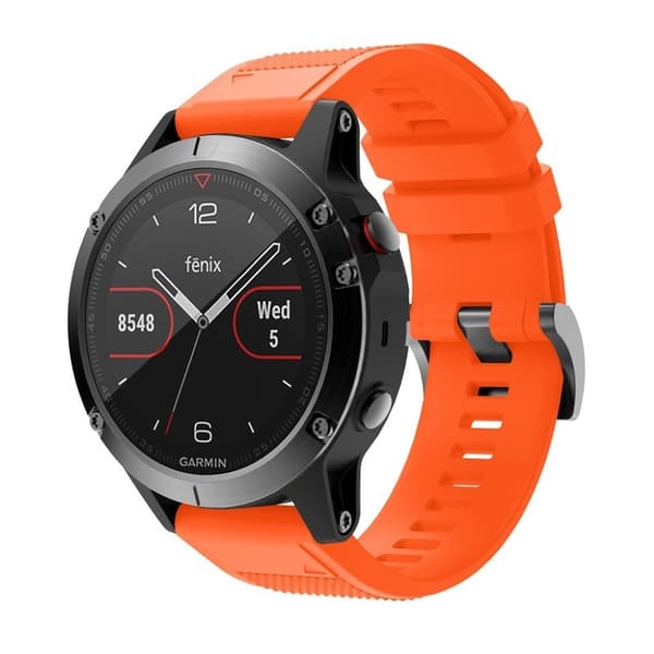 Garmin Fenix 5 durable silicone watch band - Orange Orange