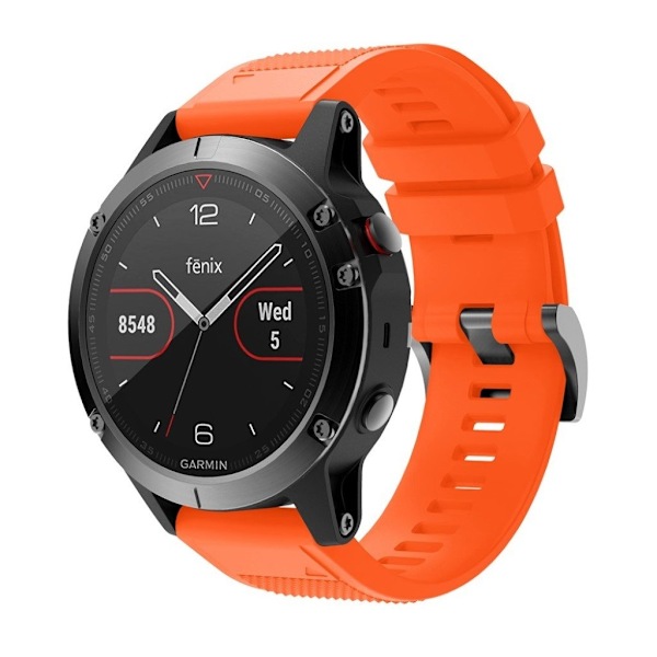 Garmin Fenix 5 holdbar silikoneurrem - Orange Orange