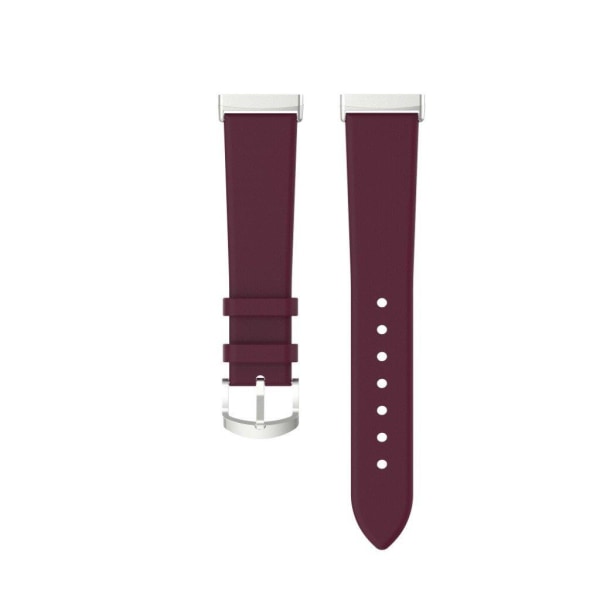Fitbit Versa 3 / Sense hållbar läder klockarmband - vinröd Rosa
