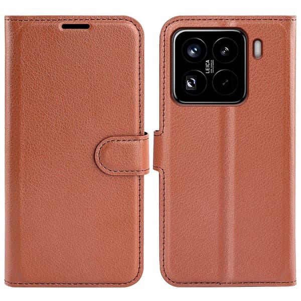 Klassisk Xiaomi 15 Pro flip etui - Brun Brown