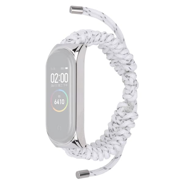 Xiaomi Mi Smart Band 6 / 5 nylon punos kellon hihna - Valkoinen White