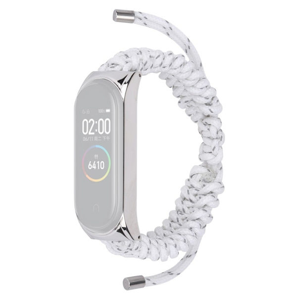 Xiaomi Mi Smart Band 6 / 5 nylonflettet urrem - Hvid White
