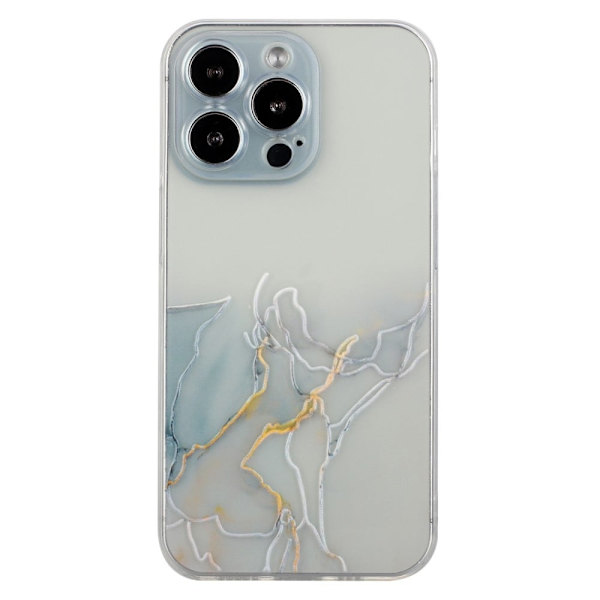 Marble design iPhone 15 Pro cover - Grå Silver grey