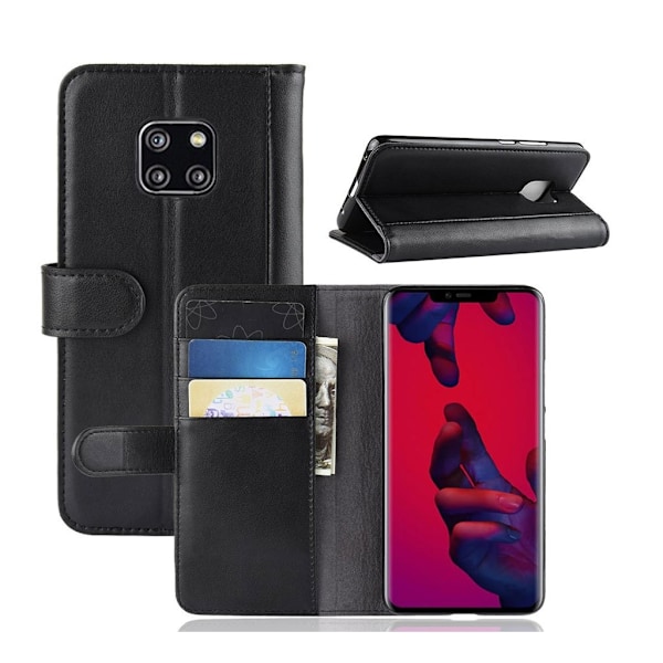 Huawei Mate 20 Pro fodral i delat läder - Svart Svart