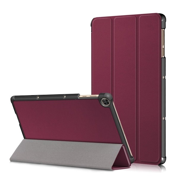Tri-fold läderfodral för Huawei MatePad T10 - Vinröd Röd