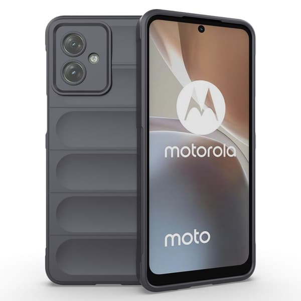 Mjukt greppformat Motorola Moto G54 skal - Silver/Grå Silvergrå