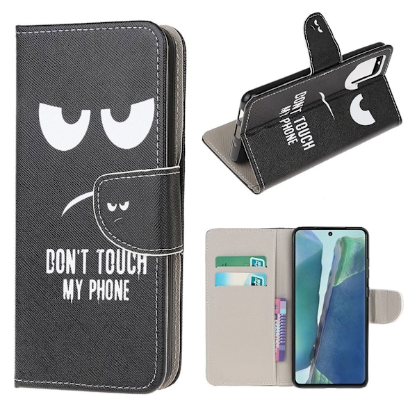 Wonderland Samsung Galaxy Note 20 Flip Etui - Don't Touch My Phone Black