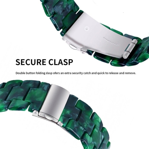 Samsung Galaxy Watch 4 Classic (44mm) / (40mm) klockarmband i coolt resin - Matt Svartgrön Grön