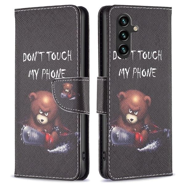 Wonderland Samsung Galaxy A15 Läppäkotelo - Bear Black