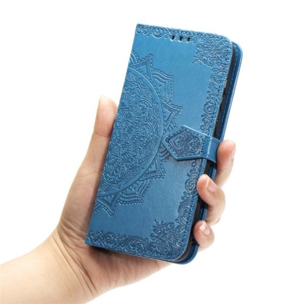 Mandala läder Xiaomi Redmi 9C fodral - Blå Blå