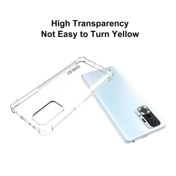 ENKAY genomskinligt droppsäkert fodral för Xiaomi Redmi Note 10 Pro / 10 Pro Max Transparent