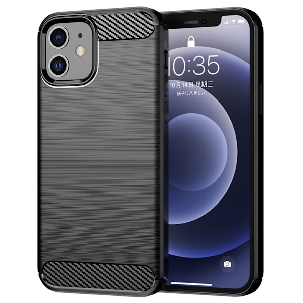Carbon Flex Etui iPhone 12 Mini - Svart Black