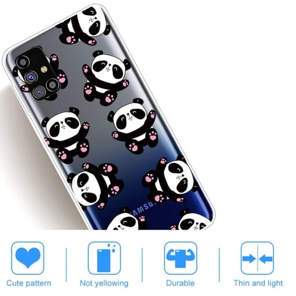 Deco Samsung Galaxy M31s kotelot - Söpö Panda Black