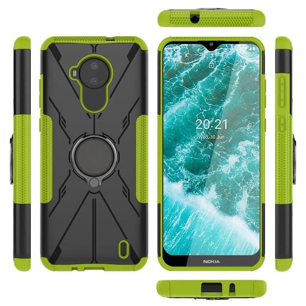Kickstand-cover med magnetisk plade til Nokia C30 - Grøn Green