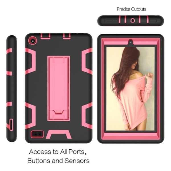 Amazon Kindle (2019) cool silikone etui - Sort / Rose Black