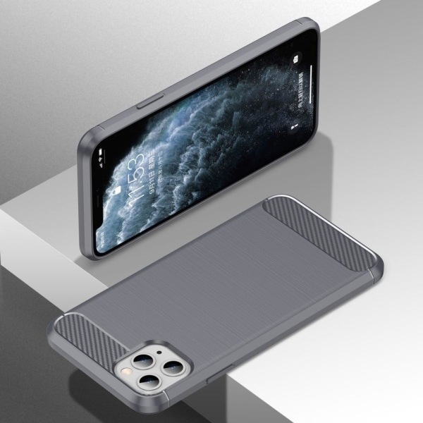 Carbon Flex Suojakotelo iPhone 11 Pro Max - Harmaa Silver grey