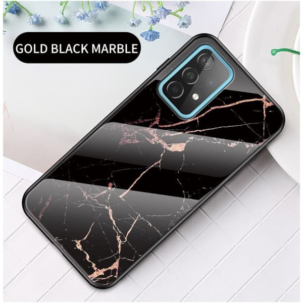 Fantasy Marmor Samsung Galaxy A52 5G skal - Guld Svart Marmor Svart