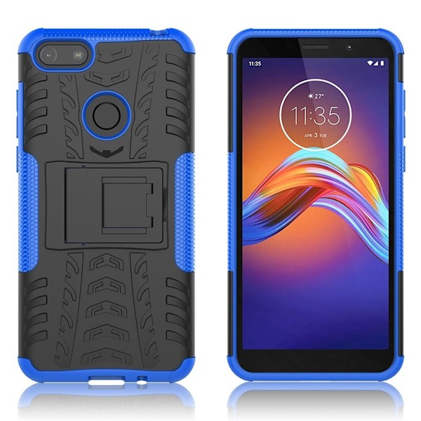Offroad etui - Motorola Moto E6 Play - Sort / Blå Blue