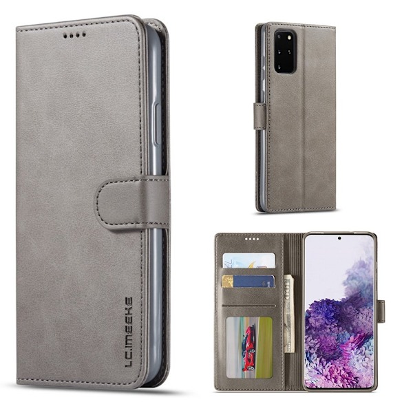 LC.IMEEKE Samsung Galaxy S20 Plus Flip kotelot - Harmaa Silver grey