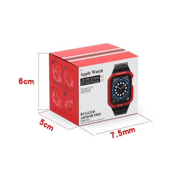 Apple Watch (45 mm) urrem med farvekontrast + beskyttelsesetui - Grå / Sølv Silver grey