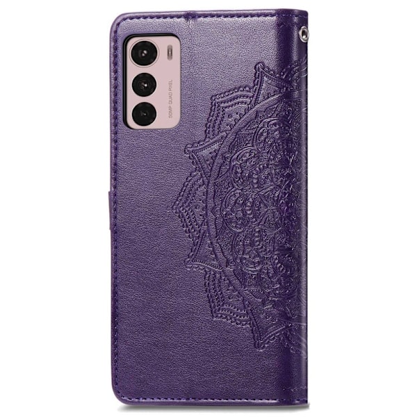 Mandala läder Motorola Moto G42 fodral - Lila Lila