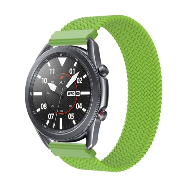 Samsung Galaxy Watch 3 (45 mm) klockarmband i elastisk nylon - Grön Storlek: M Grön