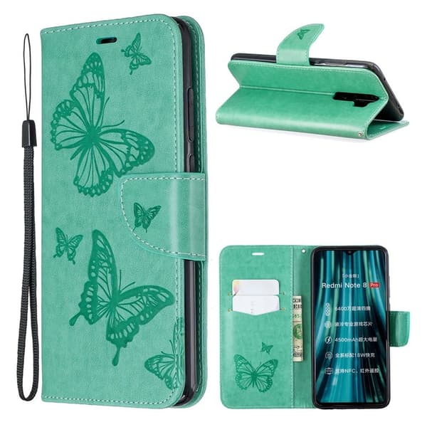 Butterfly Xiaomi Redmi Note 8 Pro kotelot - Vihreä Green