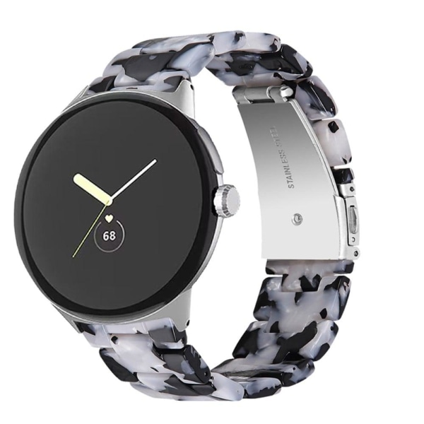 Google Pixel Watch light resin style watch strap - Black White M Svart