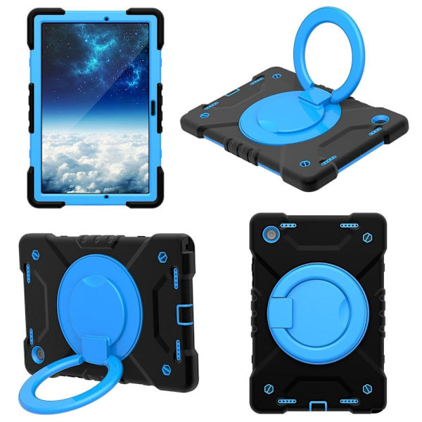 Samsung Galaxy Tab A8 10.5 (2021) hybridcover med strop - Sort / Blå Blue