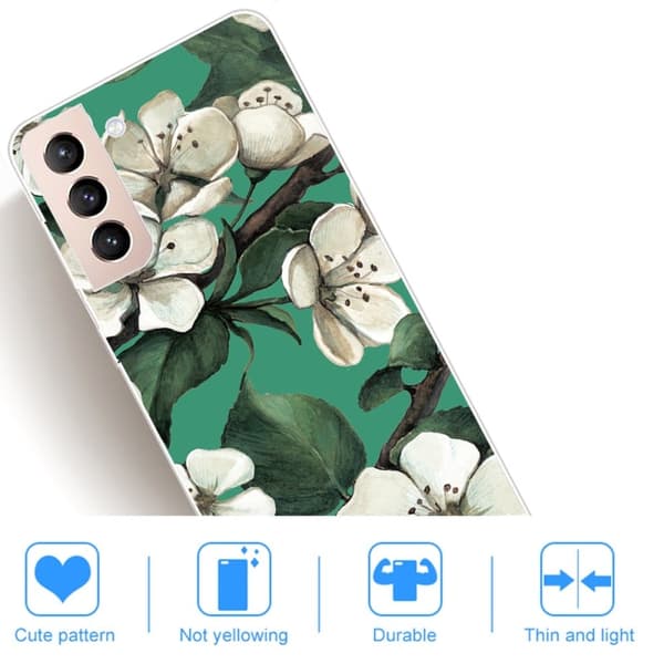Deco Samsung Galaxy S22 Plus Etui - Hvit Blomst Multicolor