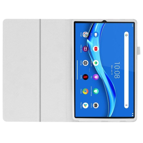 Lenovo Tab M10 FHD Plus litchi-nahkakotelo - Valkoinen White