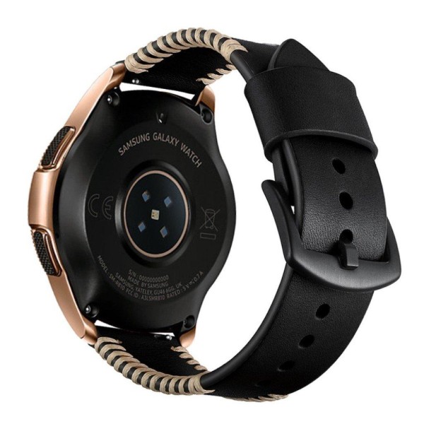 20 mm Samsung Galaxy Watch Active klockarmband i äkta läder - Svart Svart