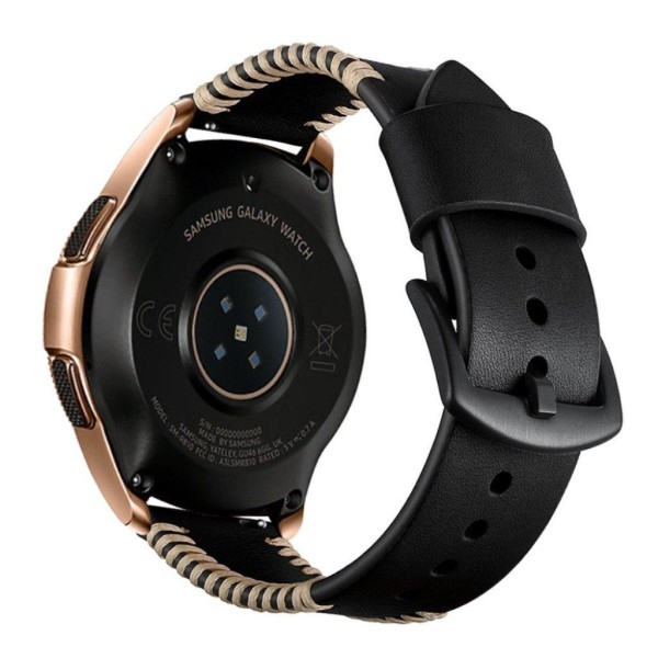 20mm Samsung Galaxy Watch Active ægte læder Urrem - Sort Black
