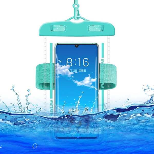 Universal waterproof phone bag with lanyard and strap - Macaroon Blue Blue