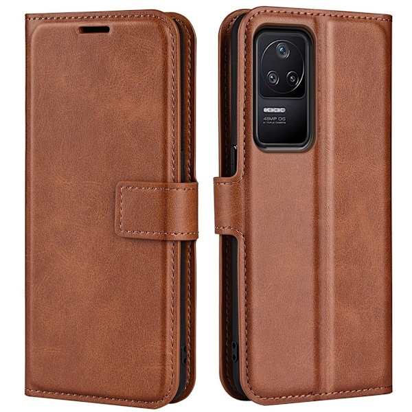 Lompakko Nahkakotelo For Xiaomi Poco F4 / Redmi K40s - Vaalean Ruskea Brown