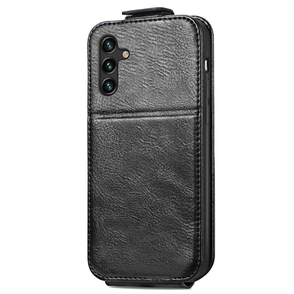Vertical Flip Phone Suojakotelo With Zipper For Samsung Galaxy A04s / A13 5g - Musta Black