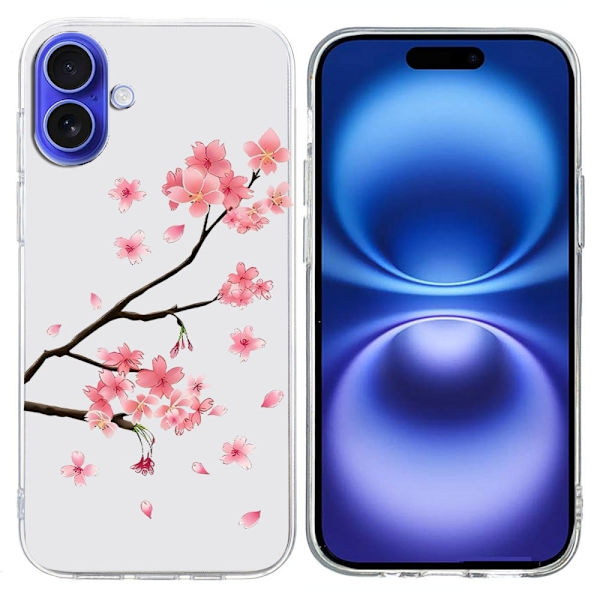 Vibe iPhone 16 Plus deksel - Plommeblomst Pink